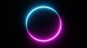 Download Seamless looping round circle picture frame with two tone neon color shade motion graphic on isolated black background for free