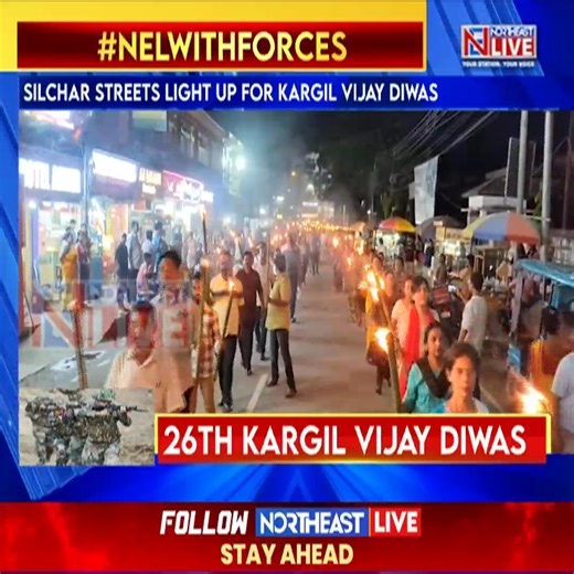 3.2K views · 95 reactions | Assam: Cachar BJP Organised Torch Rally in Silchar, Streets Light Up For Kargil Vijay Diwas #Assam #Cachar #Silchar #KargilVijayDiwas #northeastlive | Northeast Live | Facebook