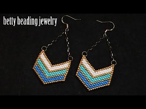 DIY.easy and elegant to make beaded earring for beginners.Beading tutorial