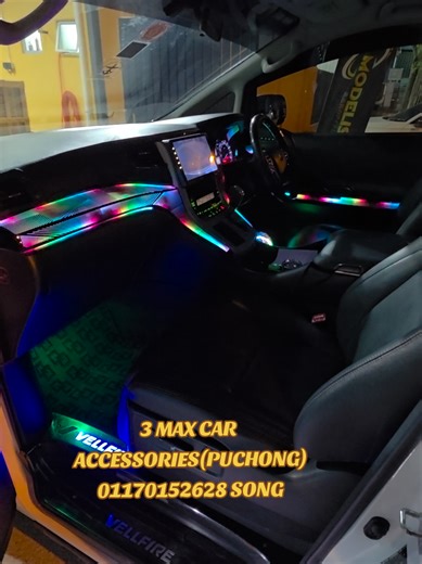 📌3 MAX CAR ACC(PUCHONG)SDN BHD📌 THANKS BOSS SUPPORT🤝🤝🤝 🔥VELLFIRE/ALPHARD ANH20 CYBERPUNK AMBIENT LIGHT🔥 ✅TOTAL 25 POINT ✅FRONT DASHBOARD PANEL X3 ✅DOOR PANEL X4 ✅4 X HANDLE ✅4 X CUPHOLDER ✅2 X REAR DOOR ✅4 X LEG ✅CONTROLLABLE BY APP ✅64 COLOURS ✅RUNNING MODE #anh20ambientlight #ambientlighting #cyberpunkambientlight ⚠️⚠️SERVICE IS OUR PROMISE⚠️⚠️ 🌟WE ARE SPECIALIST AT TOYOTA VELLFIRE ALPHARD PART&ACC PART🌟 ☎️☎️CONTACT US FOR MORE INFORMATION👇🏻👇🏻 📞📞www.wasap.my/601170152628 AH SONG
