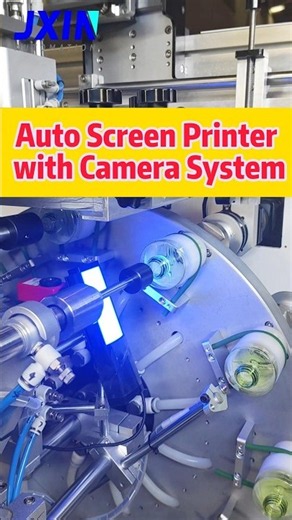 High Speed Auto Screen Printing Machine with Camera System Registering Bottle Thread #bottleprinter