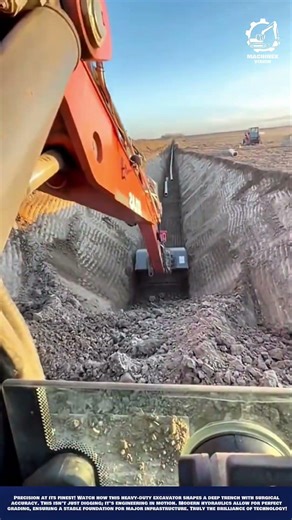 Excavator Soil Shaping Machine Work for Deep Trench maintenance and wall stabilization