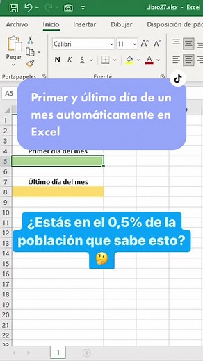Obtener primer y último día de un mes en Excel