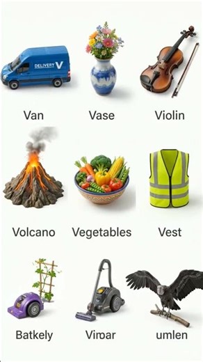 V for Van 🚐 | Hyperrealistic ABC Learning for Kids | Letter V Words