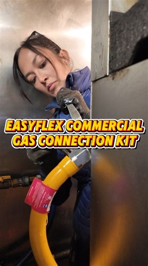 Mary-Anne Bowcott on Instagram: "Today we’re installing an @easyflexusa Commercial Gas Connection Kit on a movable range in a restaurant. This food grade connector is super tidy and easy to install with the swivel ends, swivel adapter and quick connect. • • #easyflex #gasconnector #gasfitter #theladyplumber #easyflexambassador"