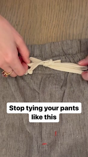 1.8M views · 9.6K reactions | Drawstring trick that looks great and is more functional than the traditional tie. #fashioninspo #FashionForward #fashionforall #Sweatpants #styleinspiration #styleinspo #stylefashion #fashionhacks #stylehacks #pants | Randy & Mandy and Friends | Facebook