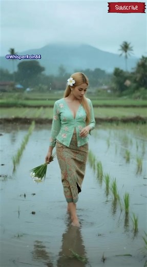 Gentle Rain ASMR in Rice Fields 🌧️ Calm Village Walking Sounds #shorts #asmr #sleepsounds #usa #uk