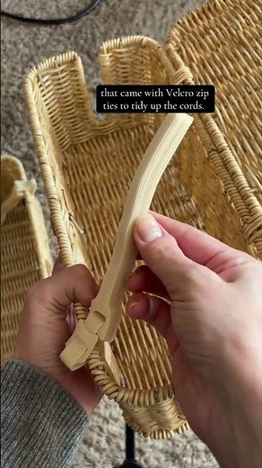 Found the perfect cord management box to go under the home office desk !! Hide messy wires super