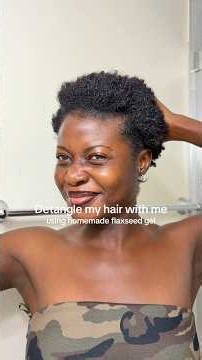 Detangle with flaxseed gel #homemade #flaxseedsforhairgrowth #hair #haircare #haircaretips #shorts