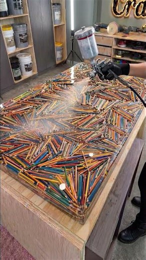 Colored Pencil Epoxy Kids Table