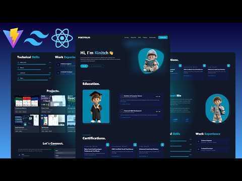 ReactJS, TailwindCSS 4.2 || Build a Complete Portfolio Website from scratch