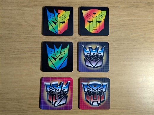 Transformers Autobot & Decepticon Symbol Coasters X6 - Etsy
