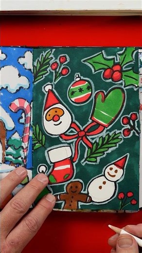 Sketchbook challenge - Christmas decorations! 🎄🎅🎁 #artforkidshub