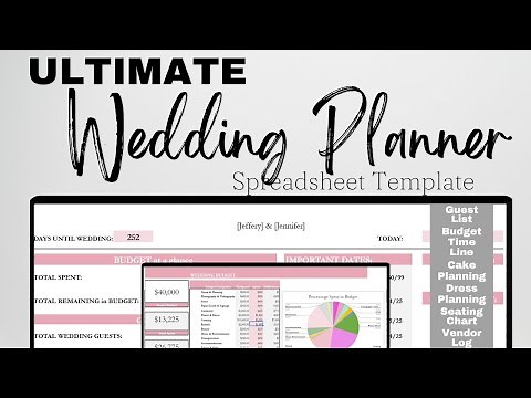 Wedding Planner Excel Spreadsheet Google Sheets How To Tutorial Video