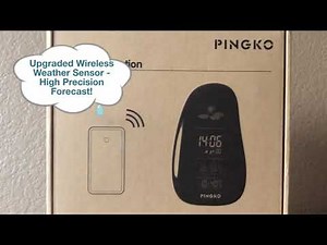 PINGKO Weather Station- Digital Indoor/Outdoor Monitoring with Temp, Humidity, Clock, & Alarm