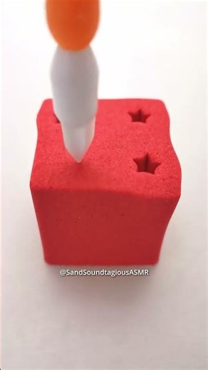 Red Cube Squish & Poke 🔴🧊💙👆 Regular vs Reverse Satisfying Kinetic Sand ASMR 1946