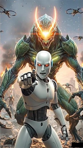 Alien Attack 😱 | Robot vs Alien #animation 🔥 #Shorts