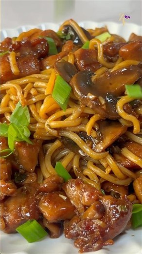 25-MINUTE HOISIN CHICKEN MUSHROOMS NOODLES - recipe in description #noodles #dinner #easyrecipes