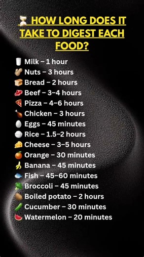 How Long Foods Take to Digest | Digestion Time for 16 Common Foods