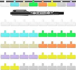 40 Pack Write On Cable Labels, HASA zone Multicolor (8 Colors) Wire Labels, Hook and Loop Cord Labels, Cable Tags for Cable Management and Easy Identification