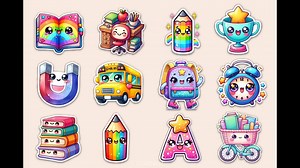 3.8K views | Kawaii school sticker designs for cute educational decorations https://craftnest.net/products/kawaii-school-stickers-clipart-bundle #school #clipart #kawaii #stickers #cute | CraftNest | Facebook