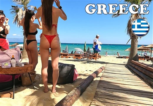 BIKINI BEACH  Paradise dream beach in Greece ，Beach walk