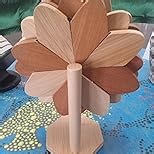 Wooden Trivets for Hot Dishes, 4 Tree Trivet+1 Stand+2 Pcs Oven Mitts, Tewene Wooden Tree Trivet Set, Decorative Windmill Shape Tree Trivets for Hot Dishes Wood Tree Coasters(Wooden Color, 4 Pcs)