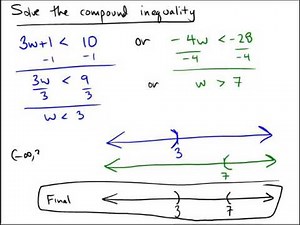 Solving a compound linear inequality: Interval notation