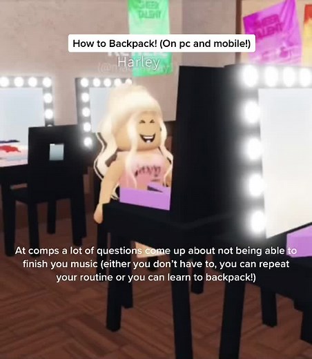 How to Backpack! Hopefully this helps some of you! #oradancemoms #FindYourEdge #oradance #oradancemomsstduio #dance #abbyleemiller #dancemoms #roblox #aldc #fyp #foryou
