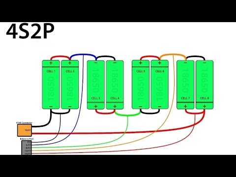 Building and Spot welding a 4S2P 18650 Lithium Ion Battery from old laptop Bateries