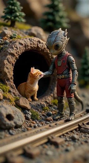 🎥 Alien & Cat Edition 🧵🛤️異星人と猫の物語 🎬🌠#cute #alien #shorts #viral