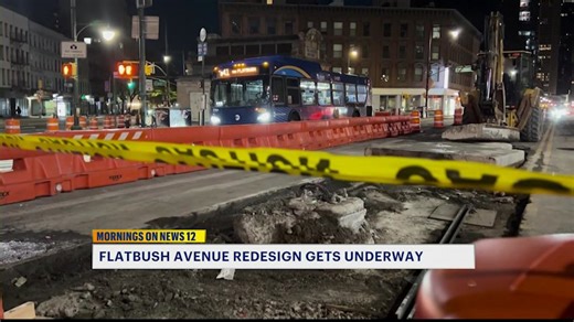 Work begins on Flatbush Avenue bus lanes aimed at faster B41 rides