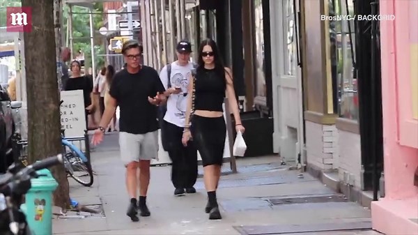 Amelia Gray steps out with her father Harry Hamlin for a walk in New York City