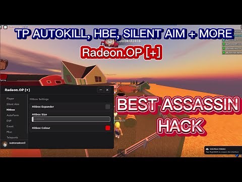 ROBLOX Assassin Teleport AutoKill Script Hack Gui Showcase, (TP AutoKill, HBE, Silent Aim, Tracers)