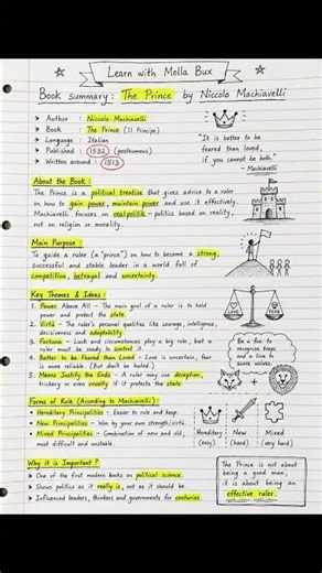 The Prince by Niccolo Machiavelli: Book Summary & Notes