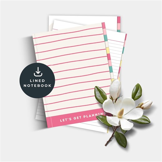 Subject Notebook Printable & Digital, Hyperlinked Tabs Lined Notebook PDF JPEG, 15 Section Notebook, Customisable Planner Pages, Vertical - Etsy