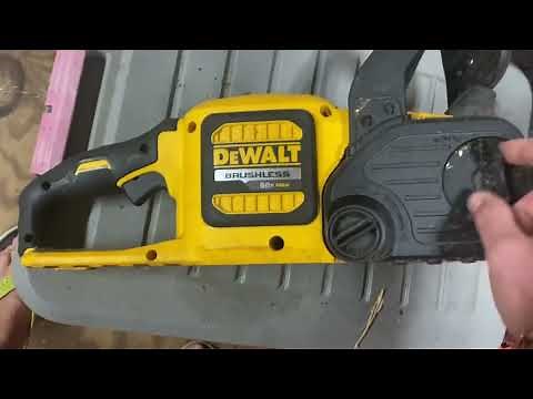 How to tighten chain on DeWalt cordless chainsaw model DCCS670 #dewaltchainsaw #dewalt #chainsaw