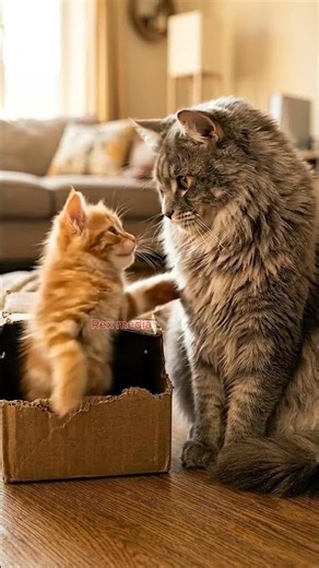 Tiny Kitten Gets the Cutest Surprise 😹#shorts #animals #cat #kitten #viral