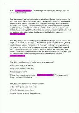 Accuplacer Reading Comprehension Practice Questions Latest Update 2025 2026 Exam 300 Questions with