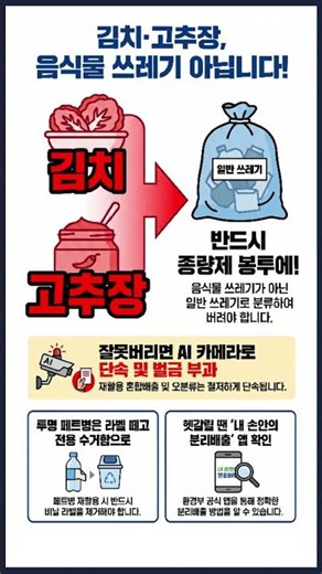김치 '이렇게' 버리면 통장 잔고 털립니다! 2026년 바뀐 분리배출 벌금 폭탄 피하는 법