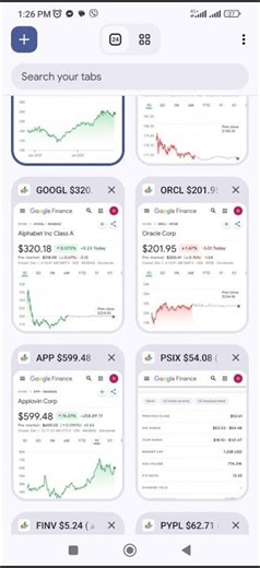 How to observe price dynamics of many different companies using google finance