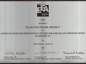 Plainview Water District Receives Gold Award from ACEC New York