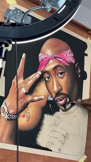 2pac drawing #shorts #art #viral #drawing
