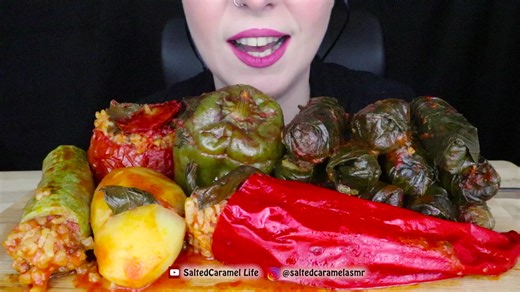 saltedcaramel life‖酿番茄，酿青椒，葡萄叶饭卷