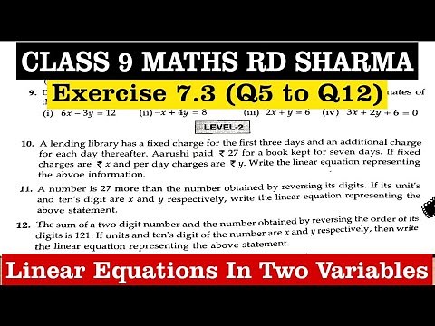 RD Sharma Ex 7.3 Q5 to Q12 Solutions for Class 9 Maths Chapter 7 Linear Equations in two Variables