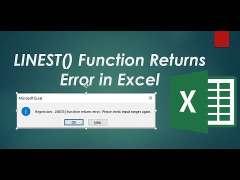 LINEST() function returns error: check your input range. Excel | Statistics RXS