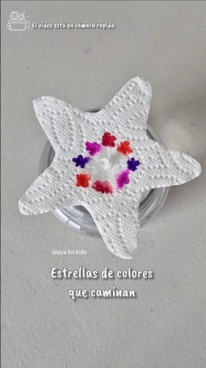 Experimento estrellas de colores que caminan #experimentos #arteparaprincipiantes #shorts #estrellas