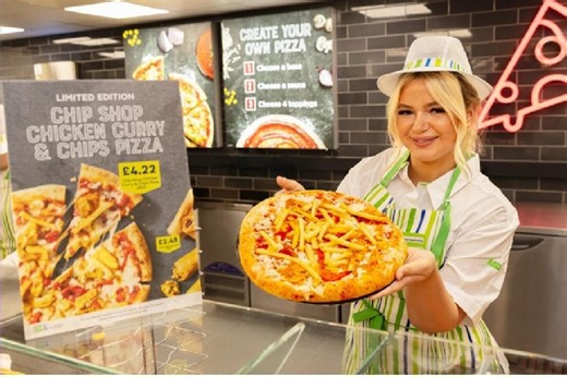 Asda combines all the favourite dishes of Milton Keynes people to come up with pizza topped with curry and chips!