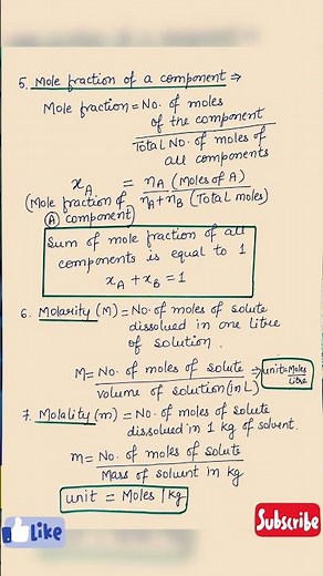 Expressing Concentration Of Solutions | Class 11 | Class 12 | Chemistry | #shorts #ytshorts