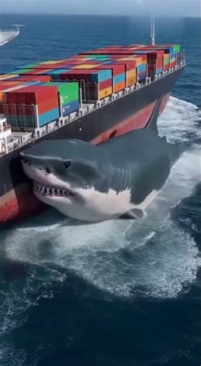 Giant Shark Attacks Cargo Ship in Real Cam Footage